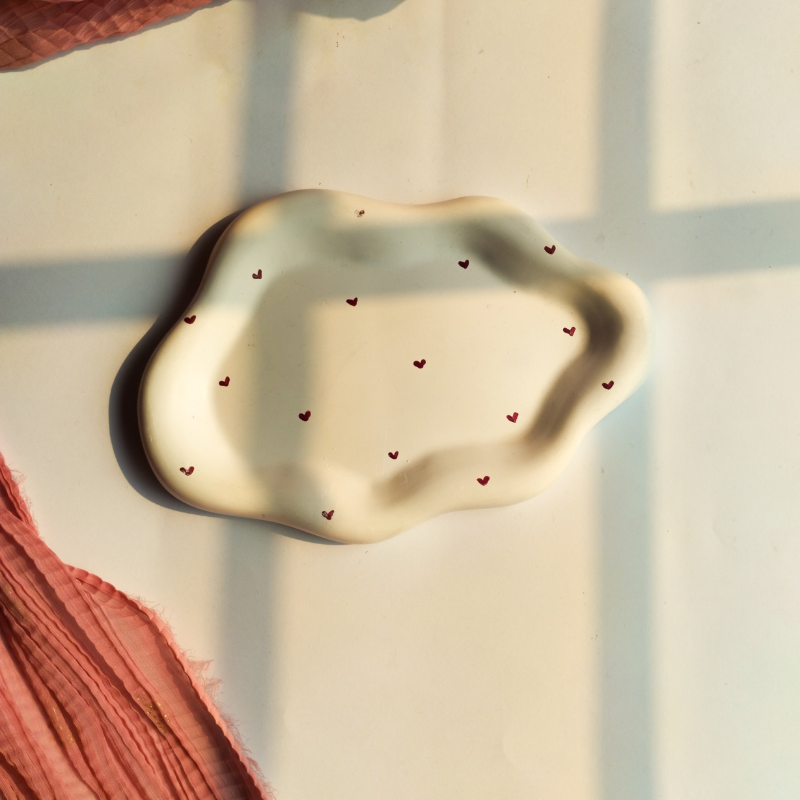Hearts - Handpainted Tray