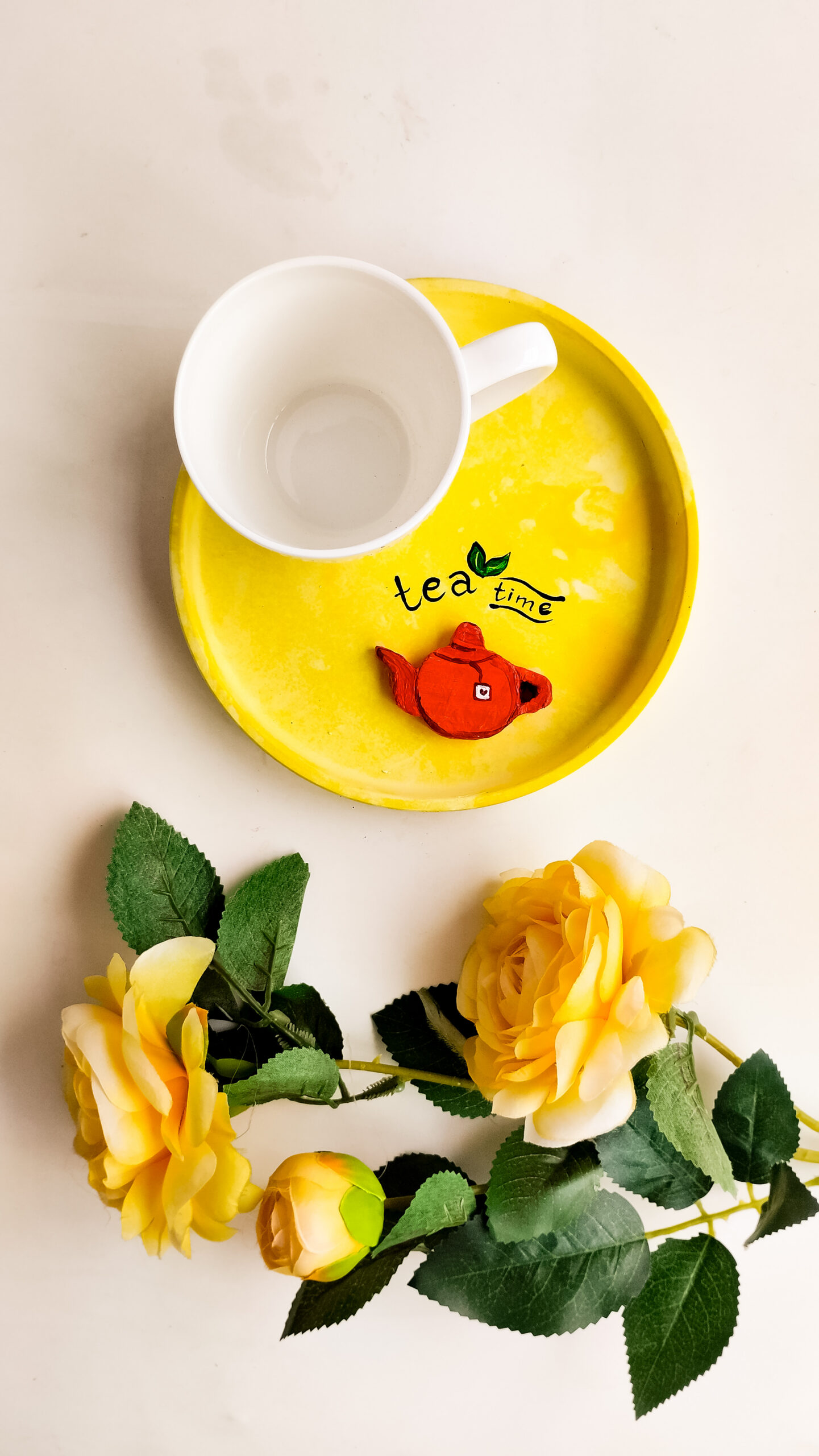 Tea Time - Handpainted 3d Concrete Tray