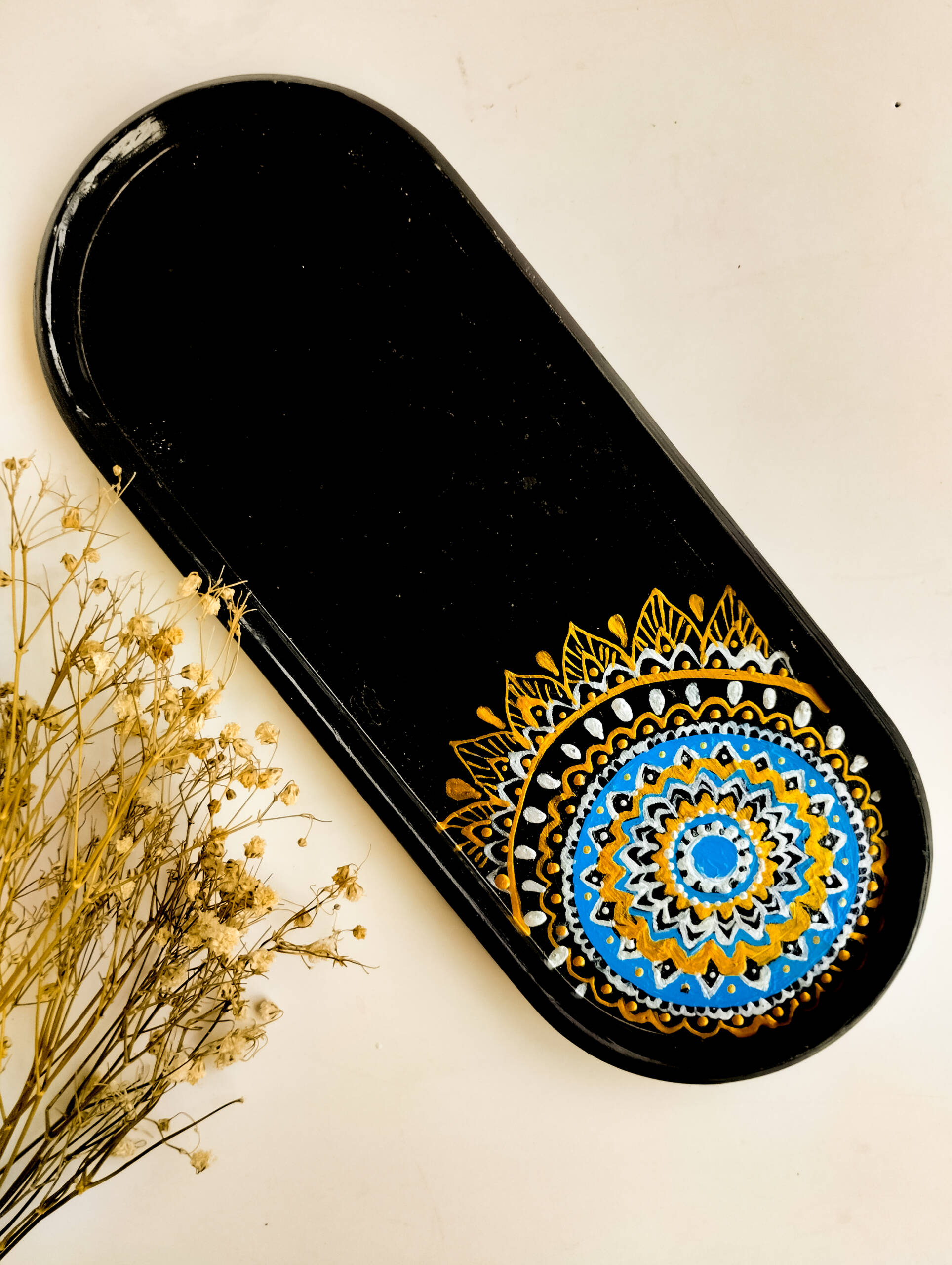 Mandala- Handpainted Concrete Tray