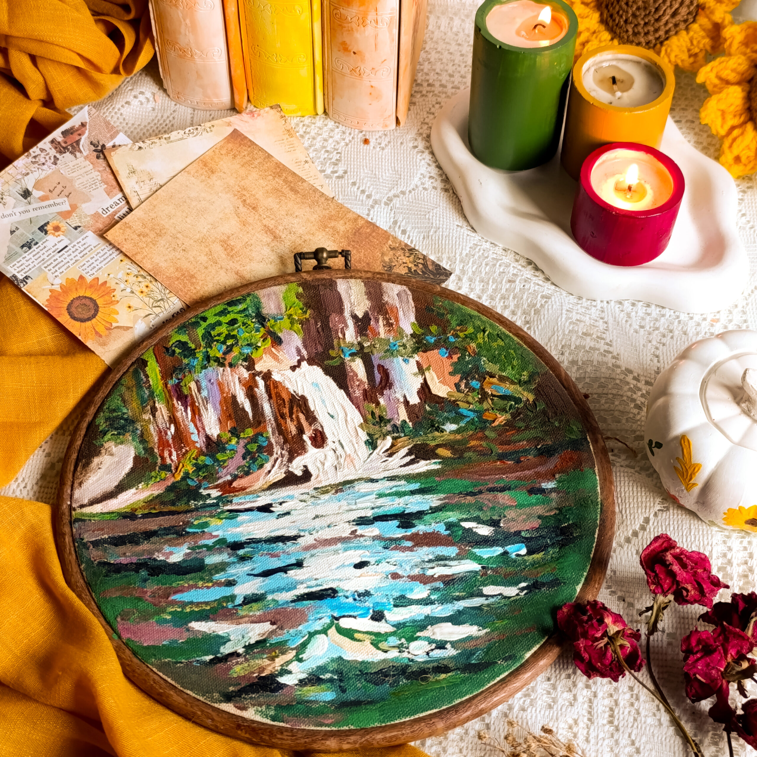 Landscape Hand-Painted Hoop